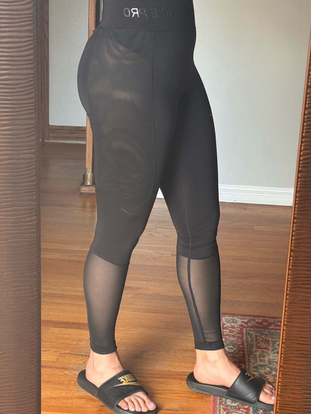 Nike Black Mesh Panel High-Waist Leggings